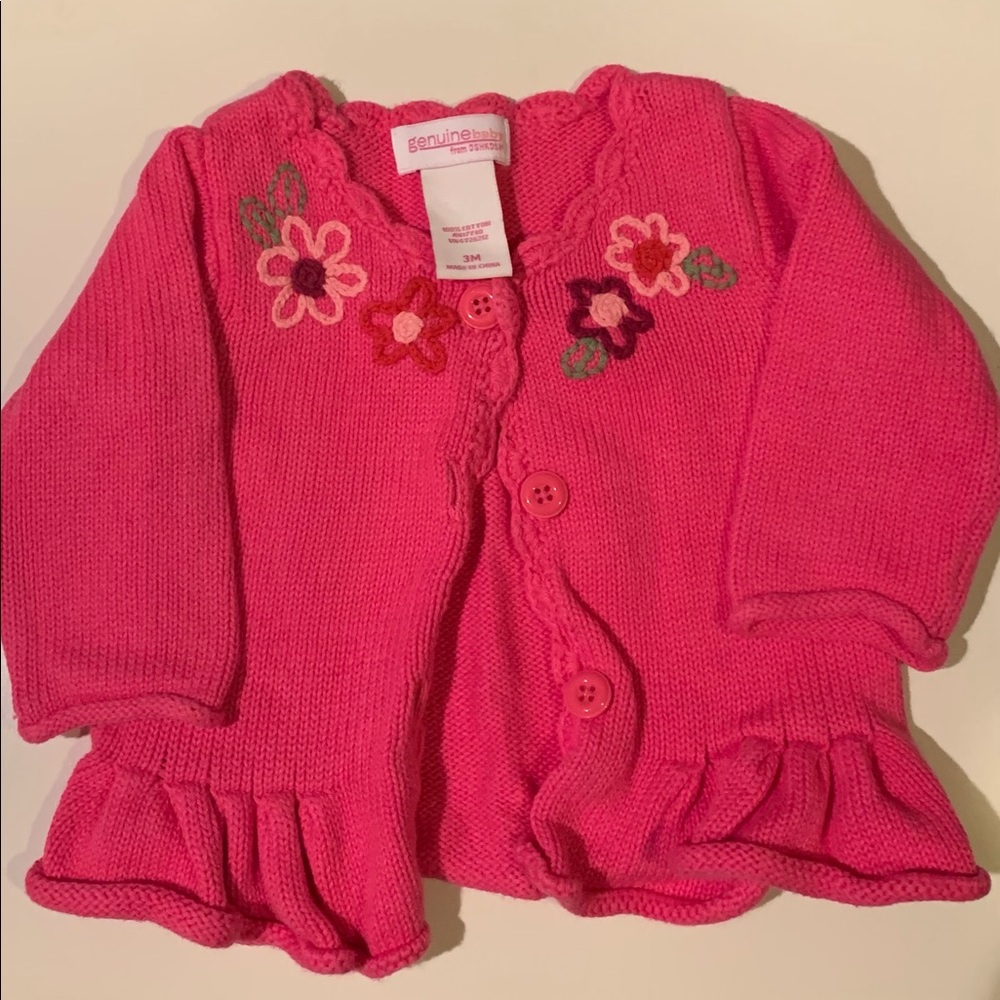 Cute Knit Sweater With Flowers by OSHKOSH